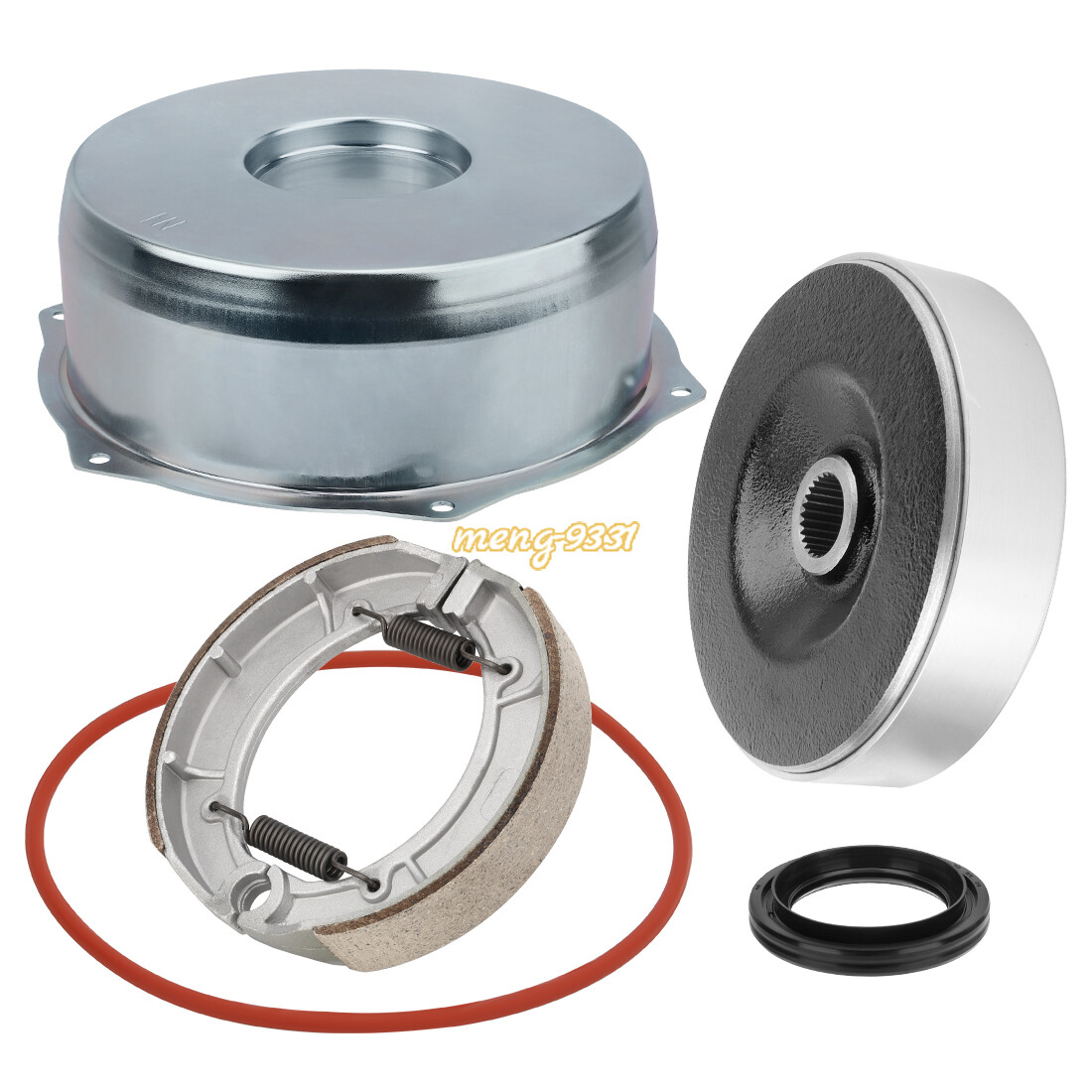 Rear Brake Drum Cover Hub Brake Shoes Seal Kit for Yamaha Big Bear 400 2000-2004