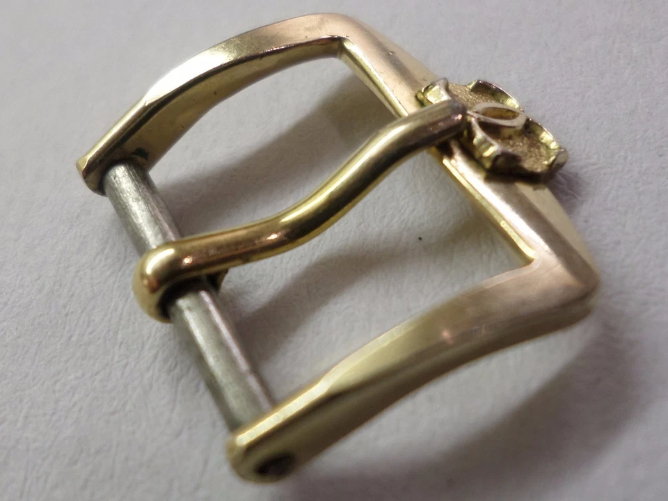 CANAL EXCELENTE Nr COMO NUEVO RARO 13MM CHAPADO EN ORO HEBILLA DE RELOJ  Foto 3 de 4