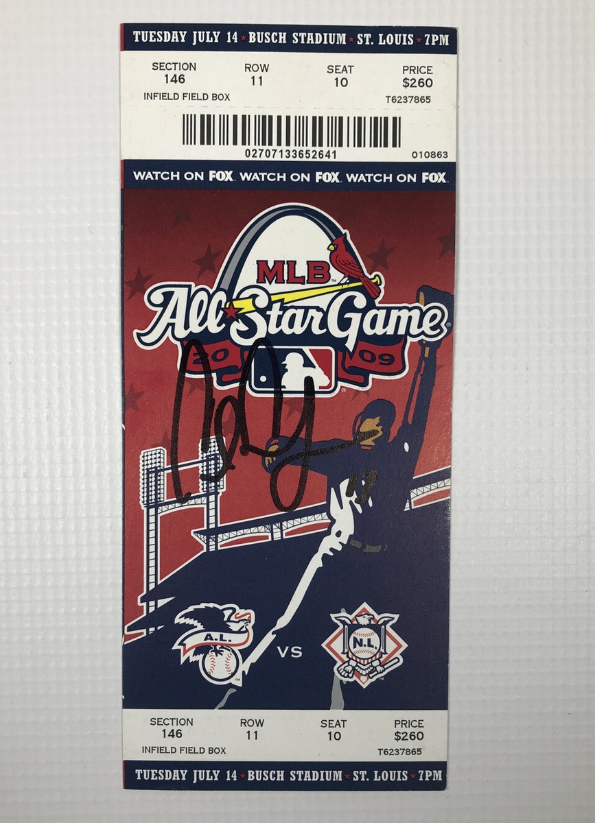 2009 MLB All Star Game MVP Carl Crawford Signed Full Ticket