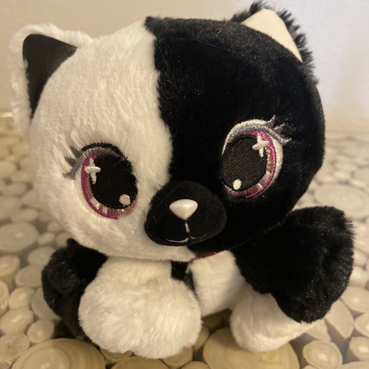 P. Lushes Pets Lady Luna Black and White Cat Stuffed Animal Plush