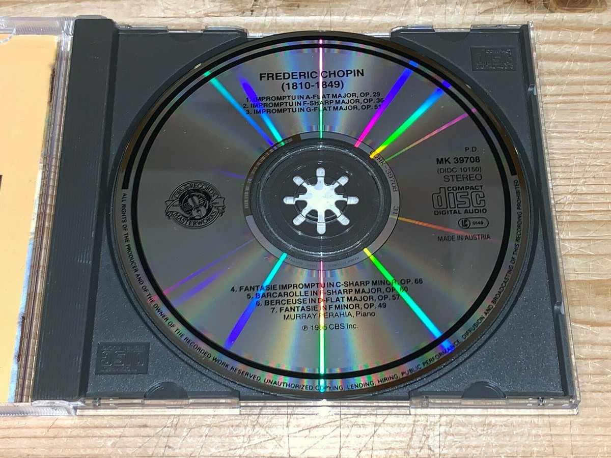 MURRAY PERAHIA Chopin Piano Recital ORIG 1985 CBS CD MK 39708