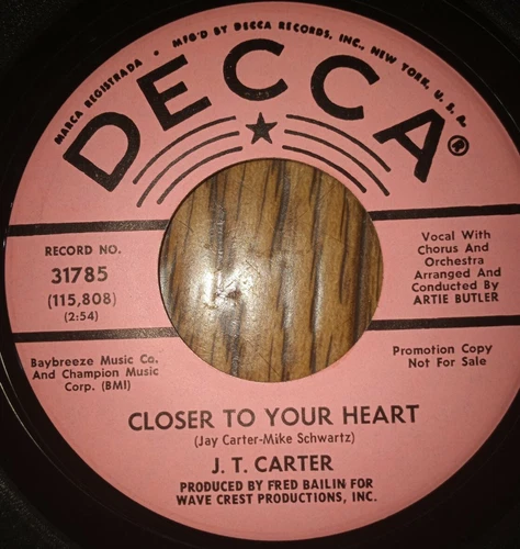 J.T. Carter Closer To Your Heart Northern Soul 45 VG++