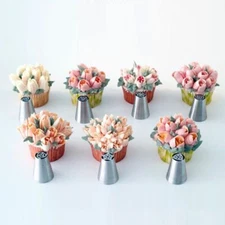 Russian Tulip Tips Icing Piping Nozzles 7Pcs/Set Cream Pastry Decor Cake Cupcake