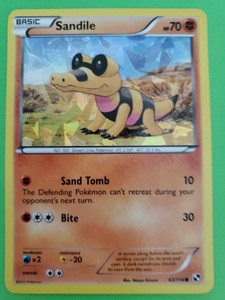 Pokemon Sandile Cracked Ice Holo 63 114 Black White Ex Near Mint Ebay