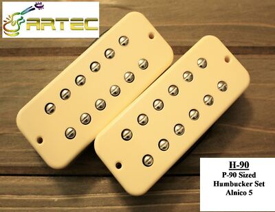 Artec H-90 P-90 Sized Humbucker Pickup Set  Alnico 5 Ivory