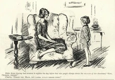 VINTAGE 1921 Punch Cartoon - CHILD HUMOR - "Nice People" - CLEVER BOY Etiquette