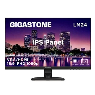 Gigastone 23.8" IPS Computer Monitor FHD 1080p 75Hz with 178° Wide Viewing Angle