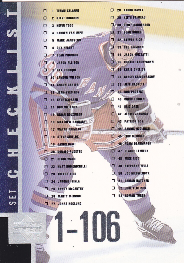 1997-98 Upper Deck Hockey #1-210 (Pick From List)