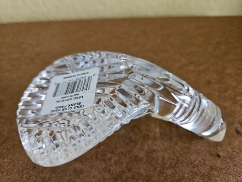 Waterford Crystal Paperweight Golf Club Head Acid Etched Signed Label & Sticker - Picture 19 of 20