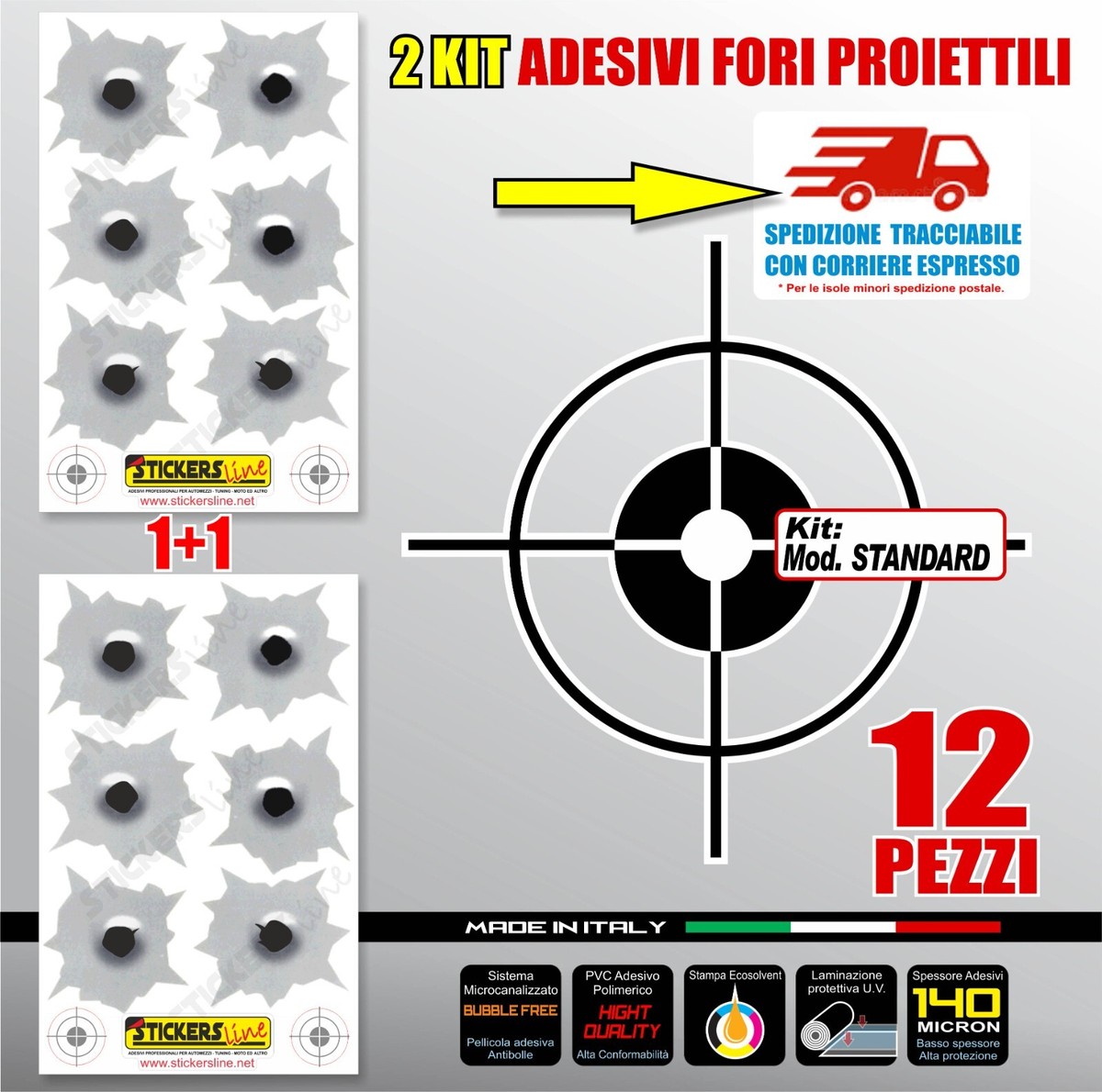 Adesivo In Vinile Per Auto Con Effetto Foro Di Proiettile - Design Accattivante, Facile Applicazione - Foto 10
