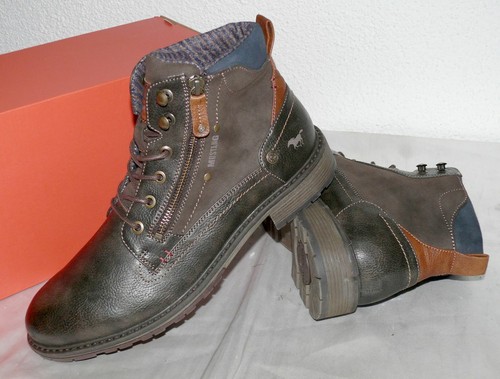 Mustang Denim ZIP Herbst Winter Schuhe Boots Stiefel Warm Futter 42 Braun N19 - Bild 7 von 12