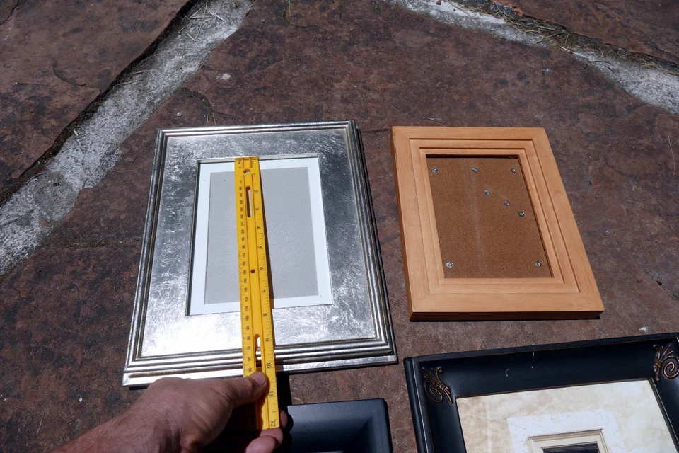 Marco de fotos de madera 5X7" 8X10" tono dorado negro paquete de 4 lote mixto Foto 3 de 4