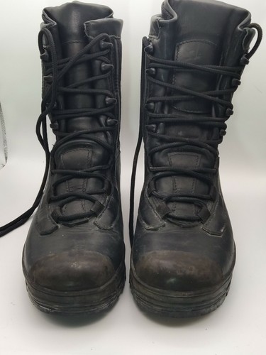 BLACK ALTBERG LEATHER HIGH COMBAT BOOTS 