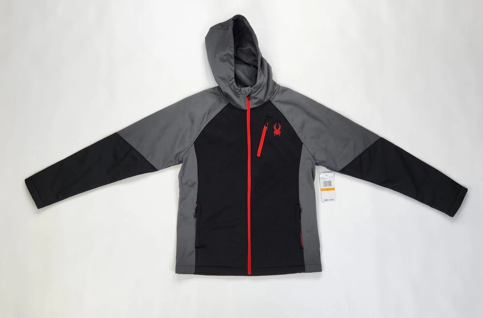 Spyder Softshell Jacket Mens Size Small Black and Gray