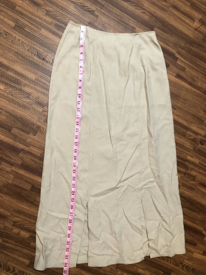 Falda informal de esquina para mujer color capuchino 100 % seda talla 6 Foto 4 de 4