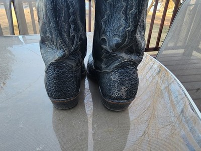 11D 🔥🐸 DAN POST EXOTIC BULLFROG VINTAGE COWBOY WESTERN BOOTS