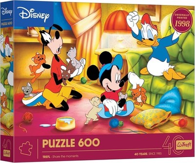 NEW Trefl Jigsaw Puzzle 600 Pieces 40th Anniversary Mickey Mouse and Friends