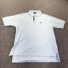 Burberry London Polo Shirt Mens Large Blue 100 Cotton Made In England Logo