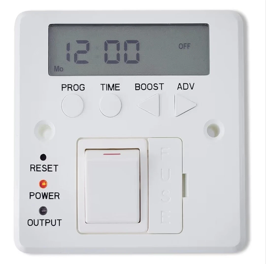 Digital Timer Switch Fused Spur Wall Controller For Electric Towel Rail Radiator
