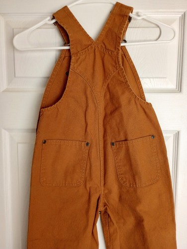 Carhartt Youth Bib Overalls Kids Size 5 Brown Cotton Canvas Reinforced Knees - Picture 5 of 24