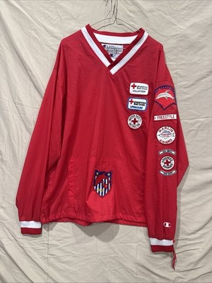 Vintage Champion 90s Jacket Large American Red Cross Lifeguard Rare Patches