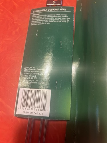 2 COLEMAN COOKING TOOLS CAMP COOKER SANDWICH GRILLE & EXTENDABLE FORK Brand New - Picture 7 of 10