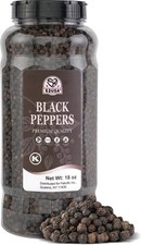 Whole Black Peppercorns, 18oz Pack of 1 , Peppercorns for Grinder Refill, Gl...
