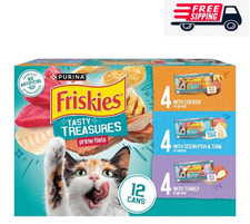 Purina Friskies Wet Cat Food Variety Pack, Tasty Treasures 5.5 Oz Pack of 12 4.17 per gallon