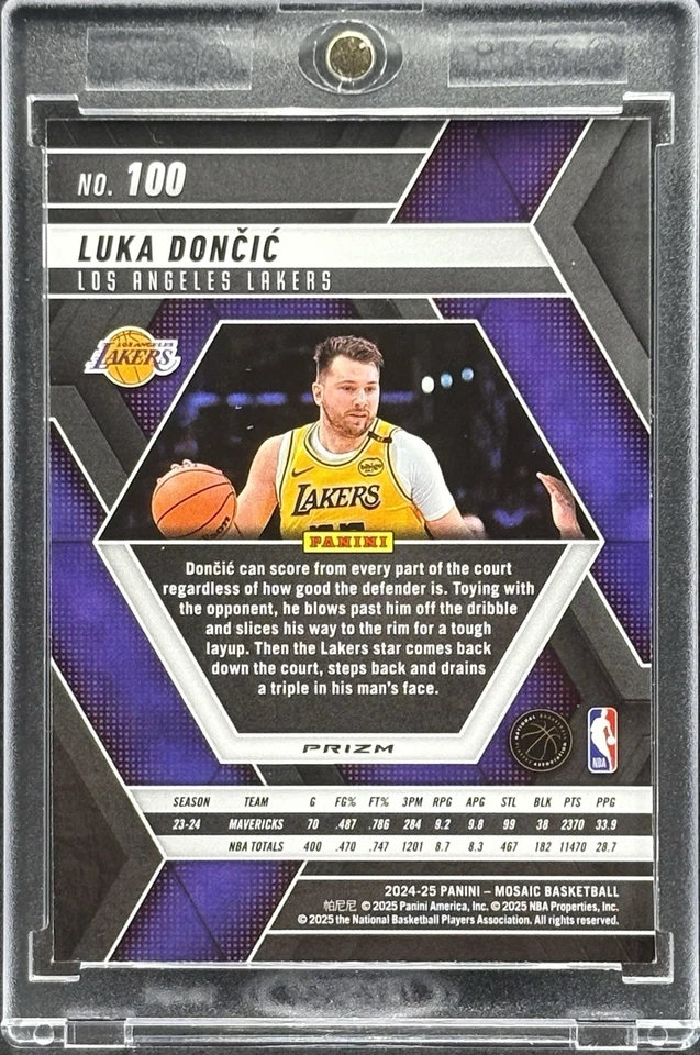 Luka Doncic RARE BLUE  MOSAIC REFRACTOR INVESTMENT CARD SSP LAKERS MINT - Image 2 of 2