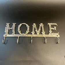 Home Wall 5 Hook Cast Metal Coat Hat Rack Keys Ornament Hanger Farmhouse Country