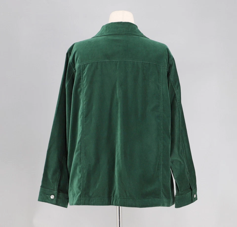 NWT QUACKER FACTORY Green Embellished Velvet Jacket Size 1X - Image 4 of 4