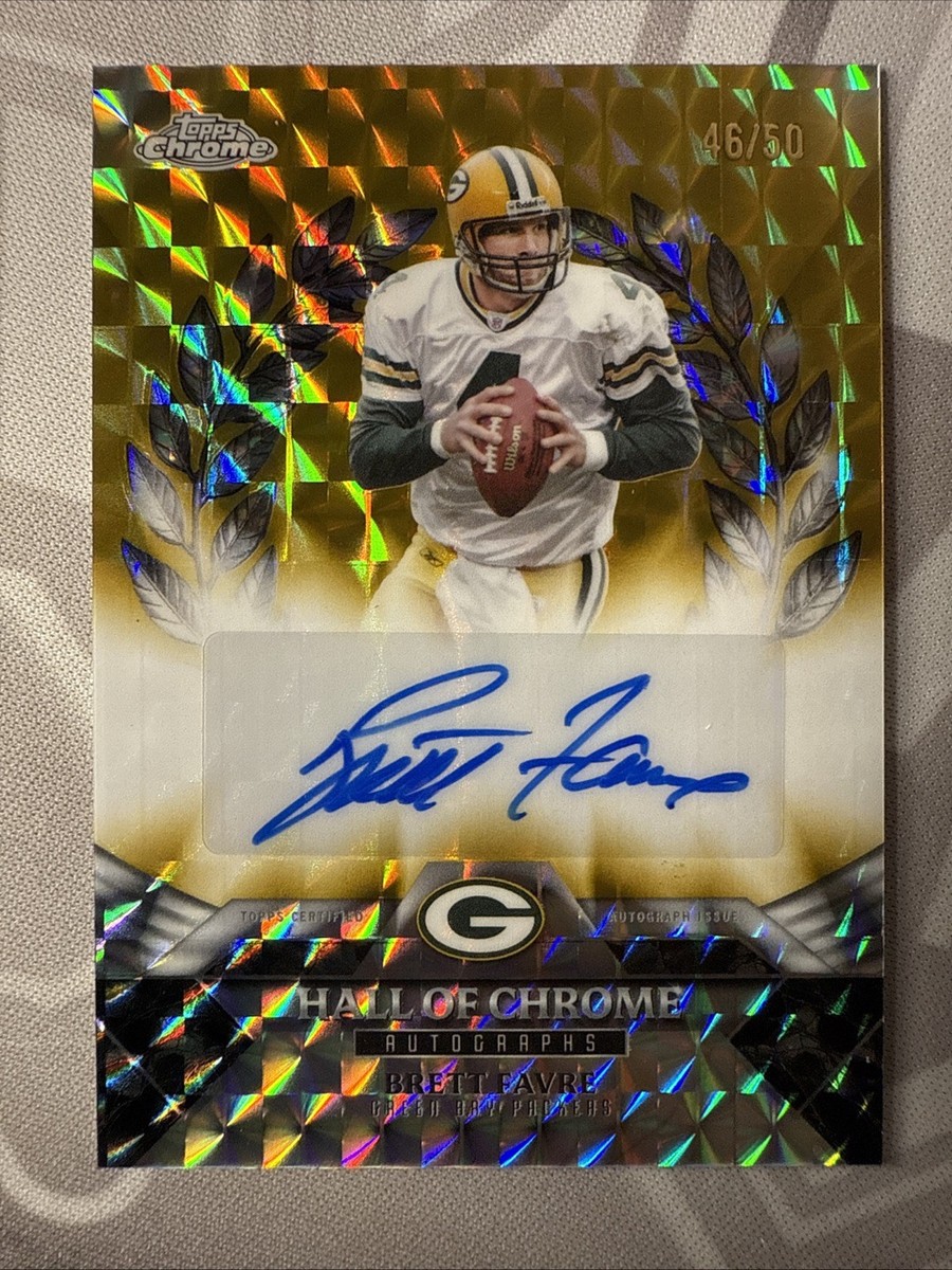 2025 Topps Chrome Brett Favre Hall of Auto Gold Geometric