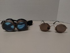 Steampunk Goggles With Blue Lens Brass/ Sleuth Steampunk Glasses A Quality