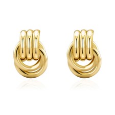 Chunky Gold/Silver Earrings Large Knot Earrings Love Knot Stud Earrings Geome