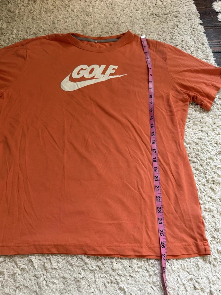 Camiseta de golf para hombre Nike naranja manga corta XL con logotipo blanco Foto 3 de 4