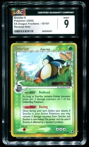 CGC 9 Snorlax Reverse Holo Rare EX Dragon Frontiers 2006 Pokemon Card #10