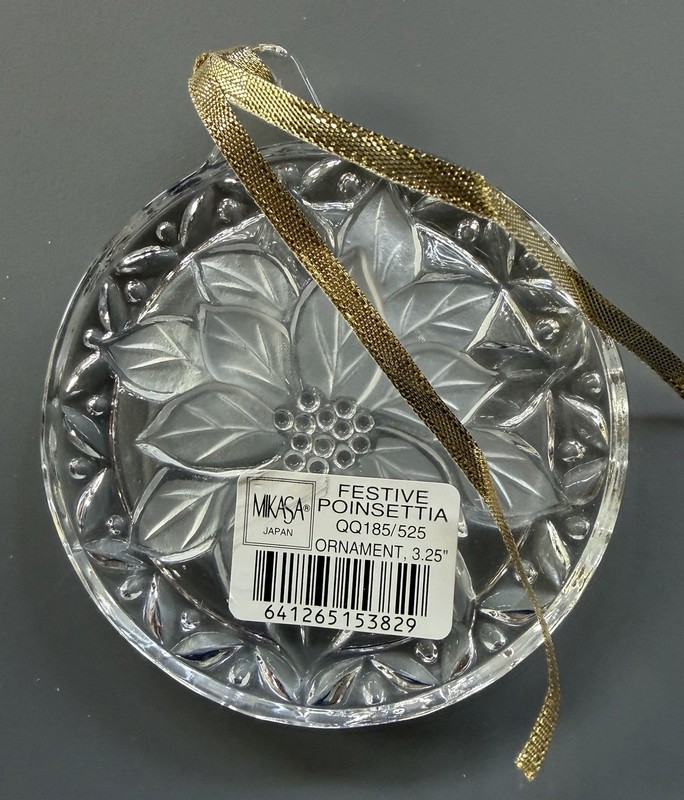 Mikasa Poinsettia Christmas Ornament NIB