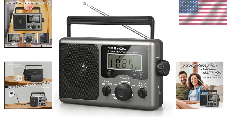 User-Friendly Portable Radio with Big Speaker and Earphone Jack for All Ages - Image 2 of 4