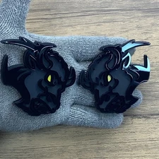 Badges Emblem Alpha Bison Buffalo Yellow Eye, 2 Badges, Fender Angry Agressive