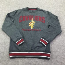 Cleveland Cavaliers Sweater Mens Medium Gray Basketball Pullover Crewneck