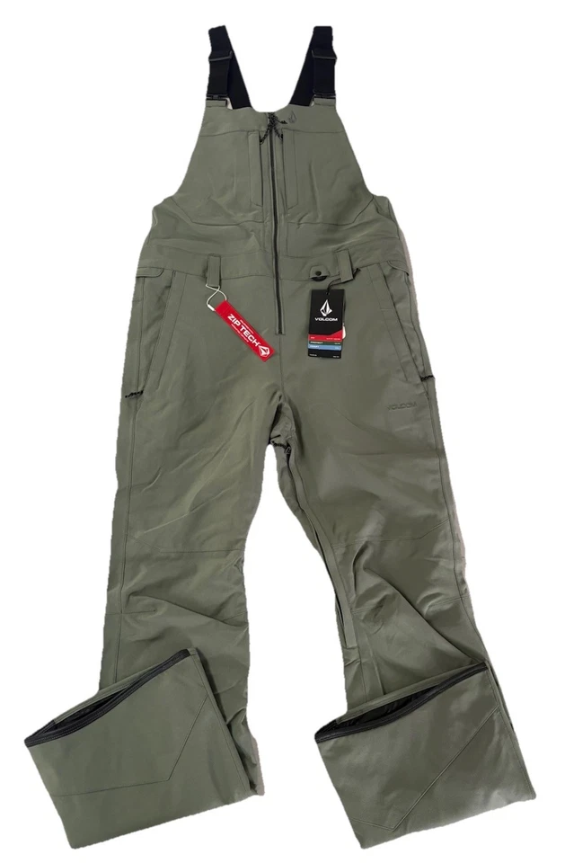 Nuevo con etiquetas Volcom Mujer’s Pequeño Swift Babero Elastizado Mono Pantalón de Nieve Verde Liquen Foto 2 de 4