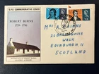United Kingdom 1966 - Robert Burns FDC with stamps set Edinburgh