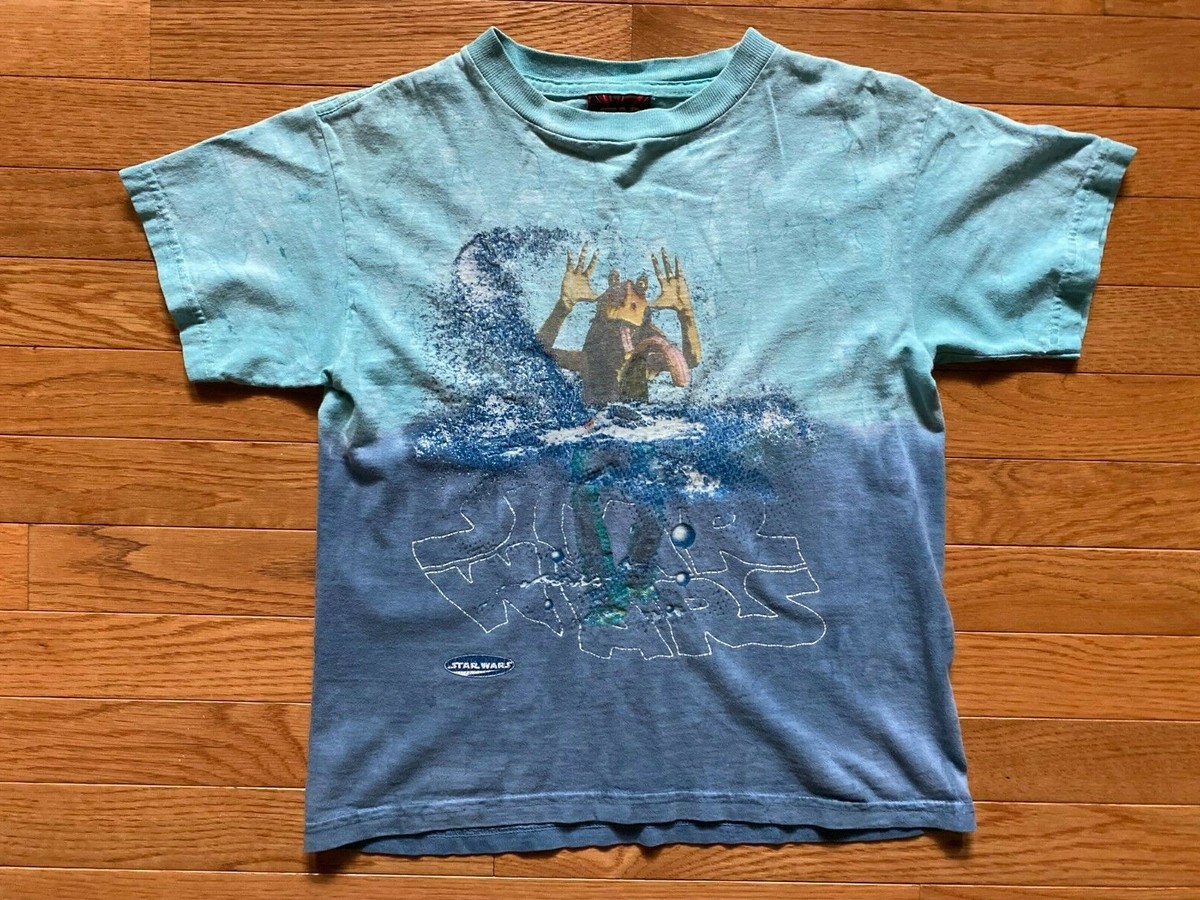 Vintage STAR WARS JAR JAR BINKS Tie Dye T SHIRT Size 7 L Small 