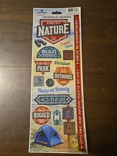 Paper House BACK TO NATURE Cardstock Scrapbooking Stickers The Rugged Life Camp 