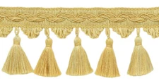 Scalloped Tassel Fringe Trim, Color# VNT26 - Butter Gold [5 Yards]