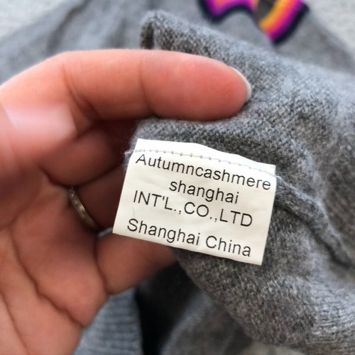 Autumn Cashmere Wool Sweater Jumper Girls 10 Gray Rainbow Pullover School - Picture 6 of 9