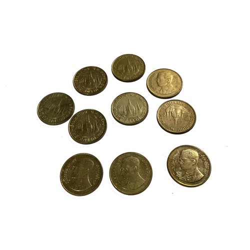 Lot 10 Thailand Coin 0.25 Quarter Baht 1996 (BE 2539) Satang King Rama IX - Picture 2 of 11