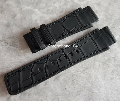 Genuine OEM Clerc Hydroscaph Black Matte Leather Déployant Watch Strap Band NEW