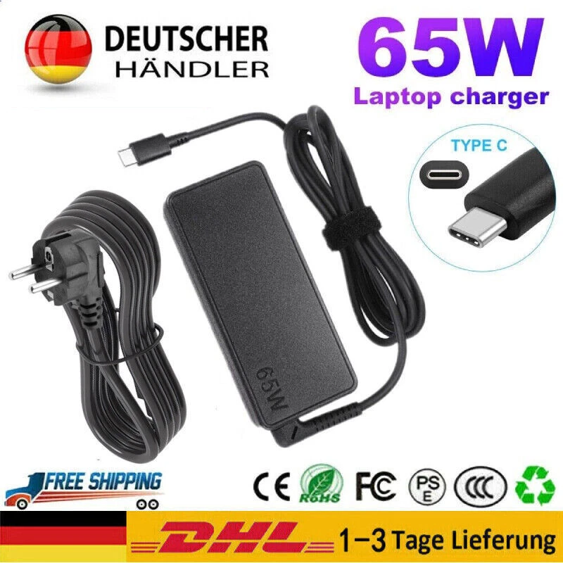 65W USB-C Typ C Laptop Ladegerät Netzteil für Samsung HP Lenovo Dell Universal - Bild 2 von 4