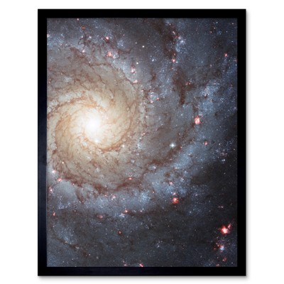 Hubble Weltraumteleskop Spiralgalaxie M74 NGC628 Sternentstehung gerahmte Kunst 9 x 7 Zoll